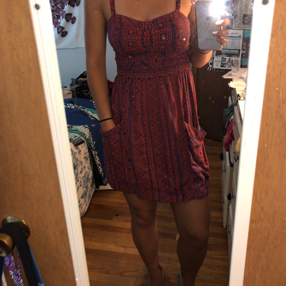 Summer mini dress criss cross back
